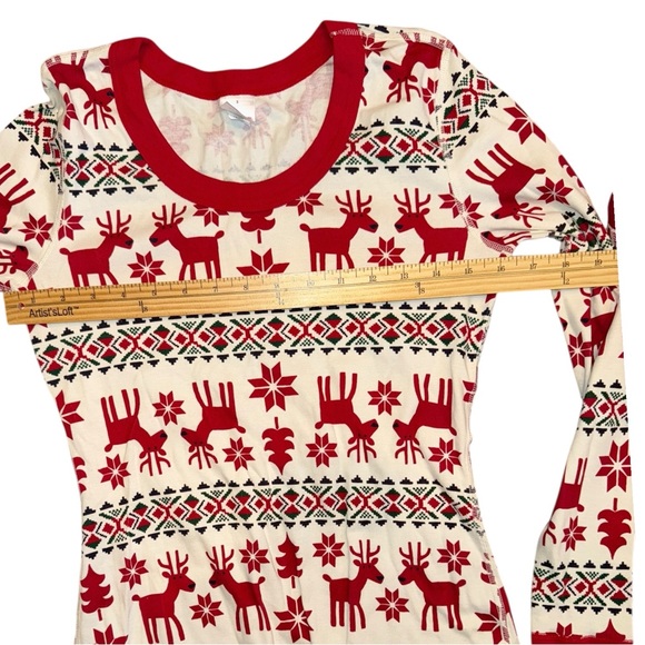 Hannah Anderson Christmas Pj Set women's Size Small Organic Cotton Dear Deer - Picture 10 of 12
